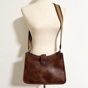 Aphison Guitar Strap Concho Button Vegan Crossbody